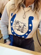 Load image into Gallery viewer, LUCKY BLUE SWEATER VEST