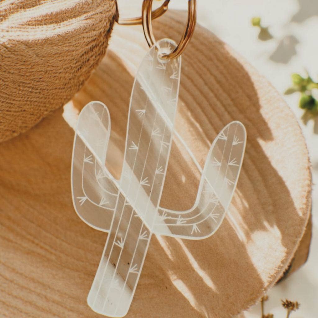 Cactus Keychain: Silver