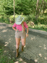 Load image into Gallery viewer, COWGIRL LOUNGE SHORTS: TAUPE