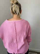 Load image into Gallery viewer, PINK SKIES WAFFLE TOP
