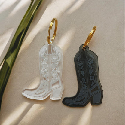 Cowboy Boot Western Keychain Jewelry: Midnight Black