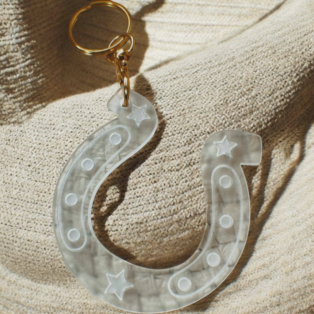 Lucky Horseshoe Keychain: Silver