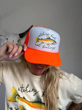 Load image into Gallery viewer, FISH NOT FEELINGS CAP: NEON ORANGE
