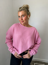 Load image into Gallery viewer, PINK SKIES WAFFLE TOP

