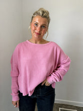 Load image into Gallery viewer, PINK SKIES WAFFLE TOP
