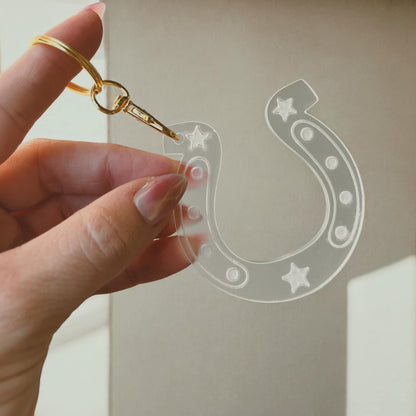 Lucky Horseshoe Keychain: Silver
