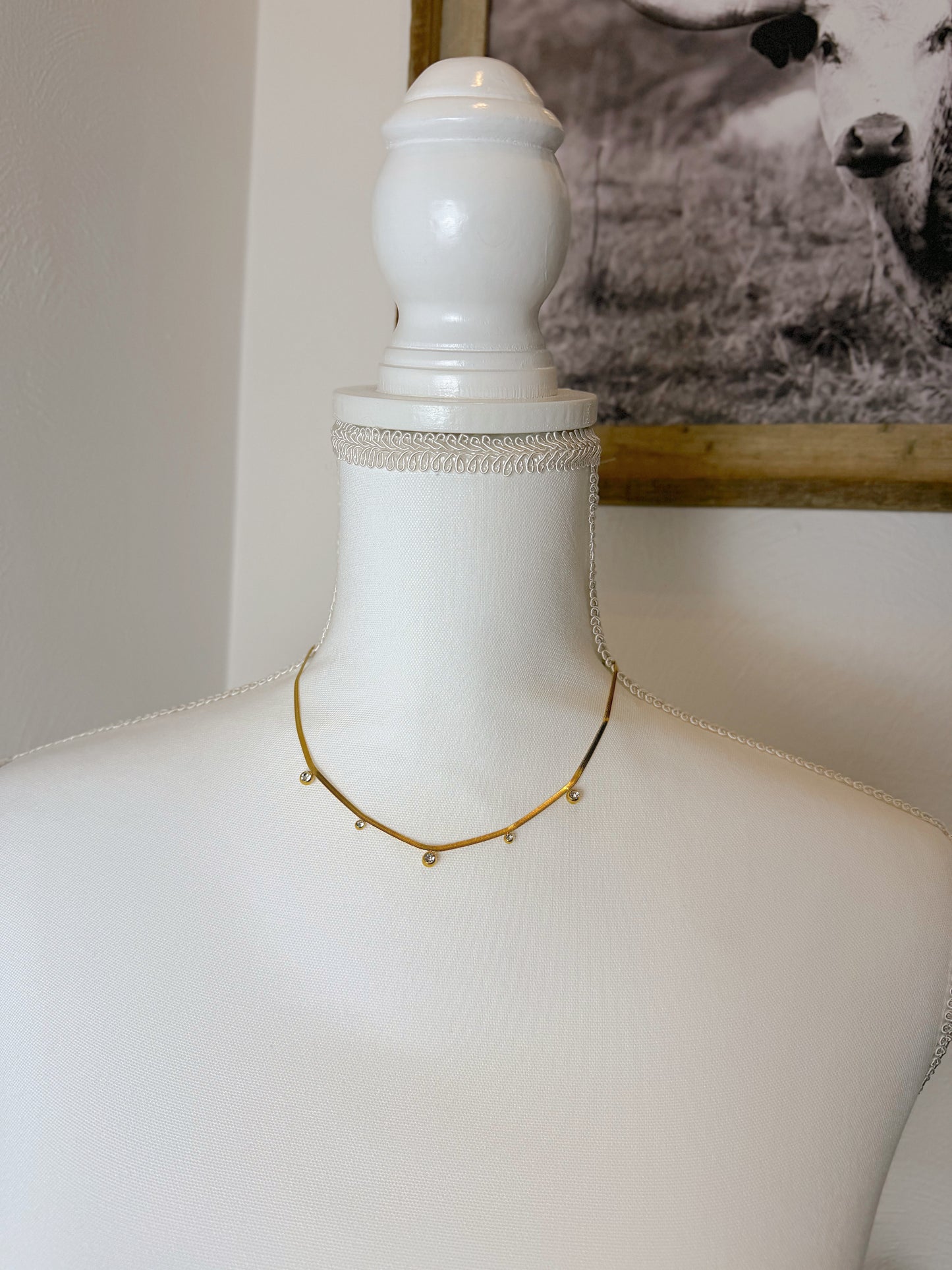 Cassi Herringbone Crystal Necklace