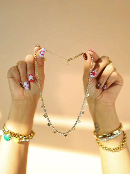 JULIETTA STAR CHARM TENNIS NECKLACE