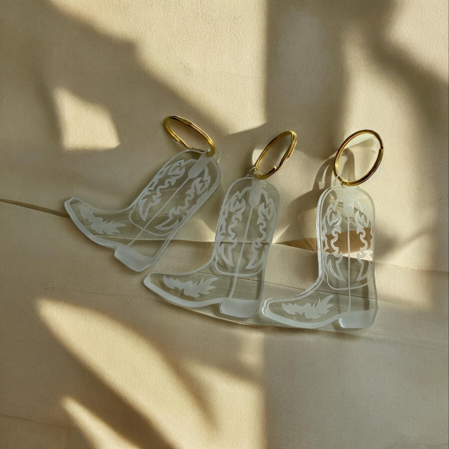 Cowboy Boot Keychain: Silver