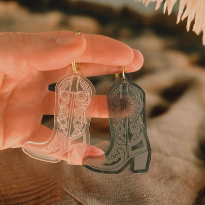 Cowboy Boot Western Keychain Jewelry: Midnight Black