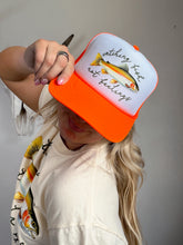 Load image into Gallery viewer, FISH NOT FEELINGS CAP: NEON ORANGE

