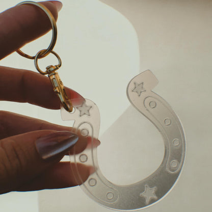 Lucky Horseshoe Keychain: Silver