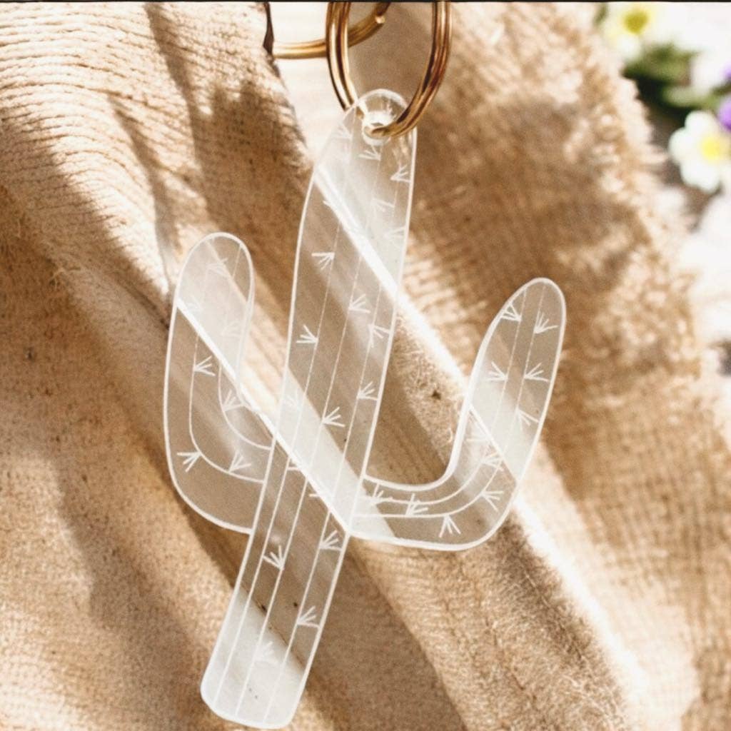 Cactus Keychain: Silver