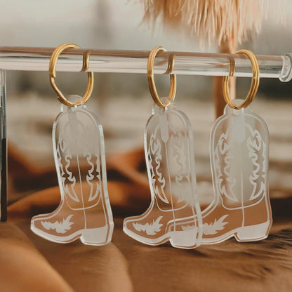 Cowboy Boot Keychain: Silver